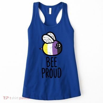 Bee Proud Nonbinary Pride Non Binary Enby Nb Flag Lgbtq Funny Gift Women's Tank Top