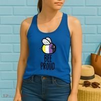 Bee Proud Nonbinary Pride Non Binary Enby Nb Flag Lgbtq Funny Gift Women's Tank Top thumb 2