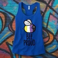 Bee Proud Nonbinary Pride Non Binary Enby Nb Flag Lgbtq Funny Gift Women's Tank Top thumb 3