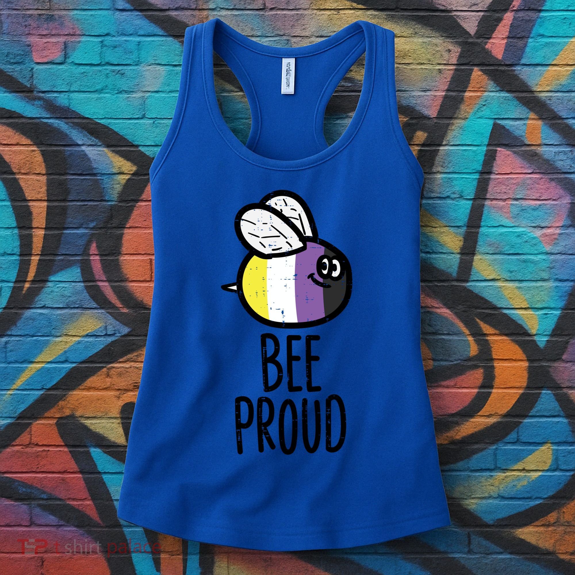 Bee Proud Nonbinary Pride Non Binary Enby Nb Flag Lgbtq Funny Gift Women's Tank Top