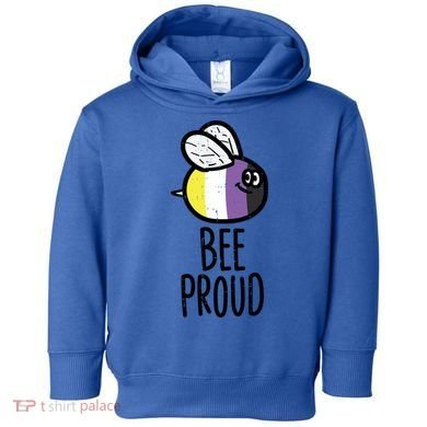 Bee Proud Nonbinary Pride Non Binary Enby Nb Flag Lgbtq Funny Gift Toddler Hoodie