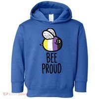 Bee Proud Nonbinary Pride Non Binary Enby Nb Flag Lgbtq Funny Gift Toddler Hoodie thumb 0
