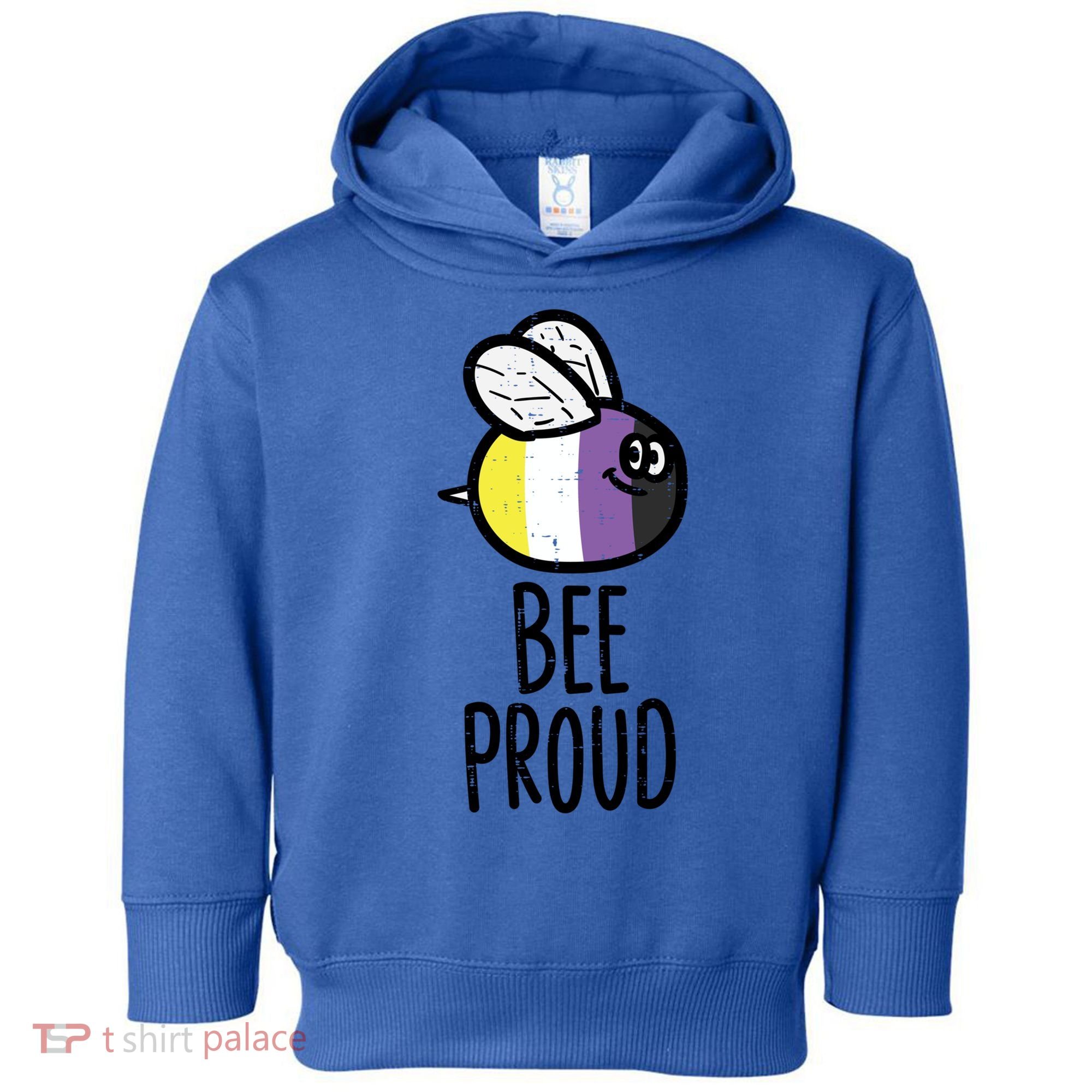 Bee Proud Nonbinary Pride Non Binary Enby Nb Flag Lgbtq Funny Gift Toddler Hoodie