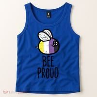 Bee Proud Nonbinary Pride Non Binary Enby Nb Flag Lgbtq Funny Gift Tank Top thumb 2