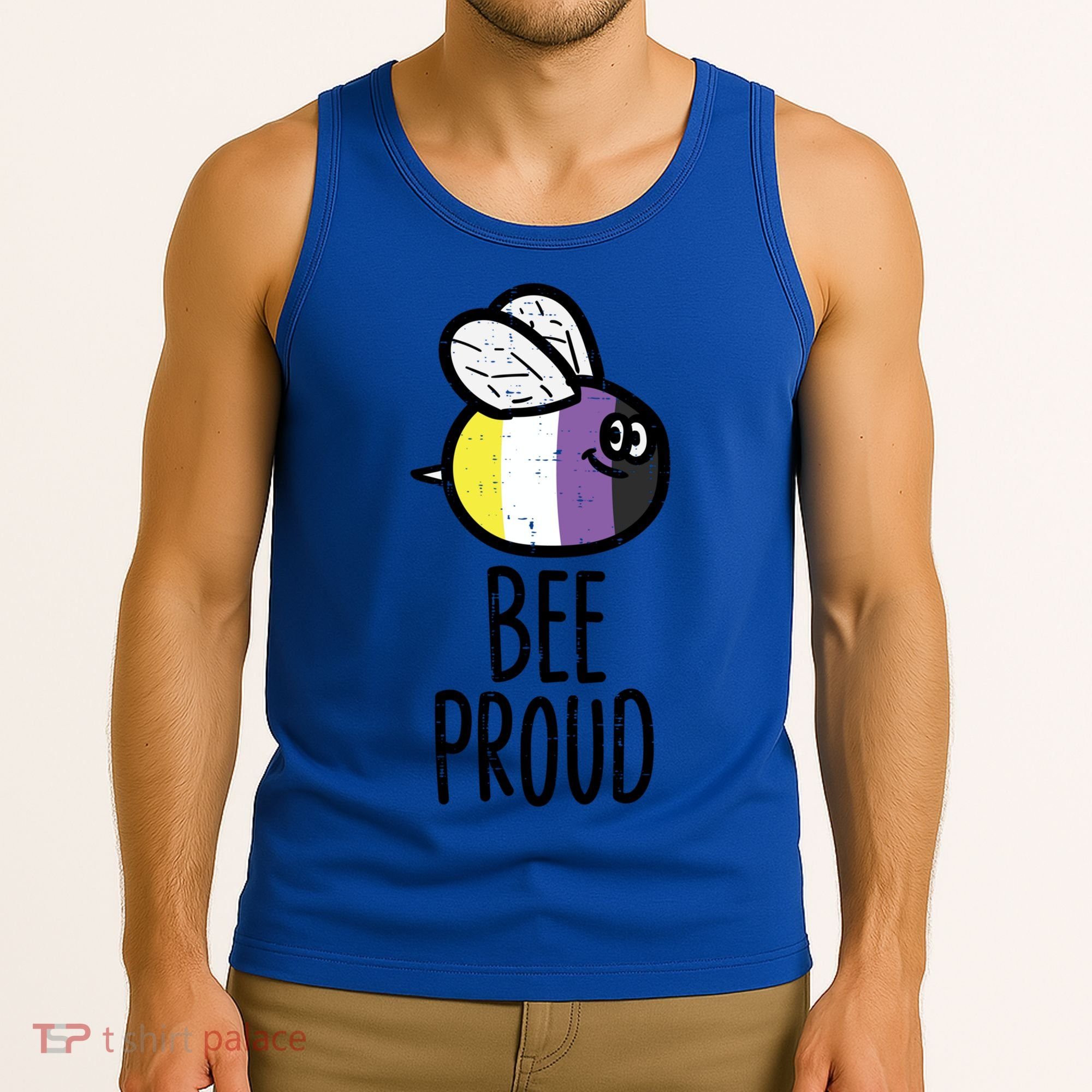 Bee Proud Nonbinary Pride Non Binary Enby Nb Flag Lgbtq Funny Gift Tank Top