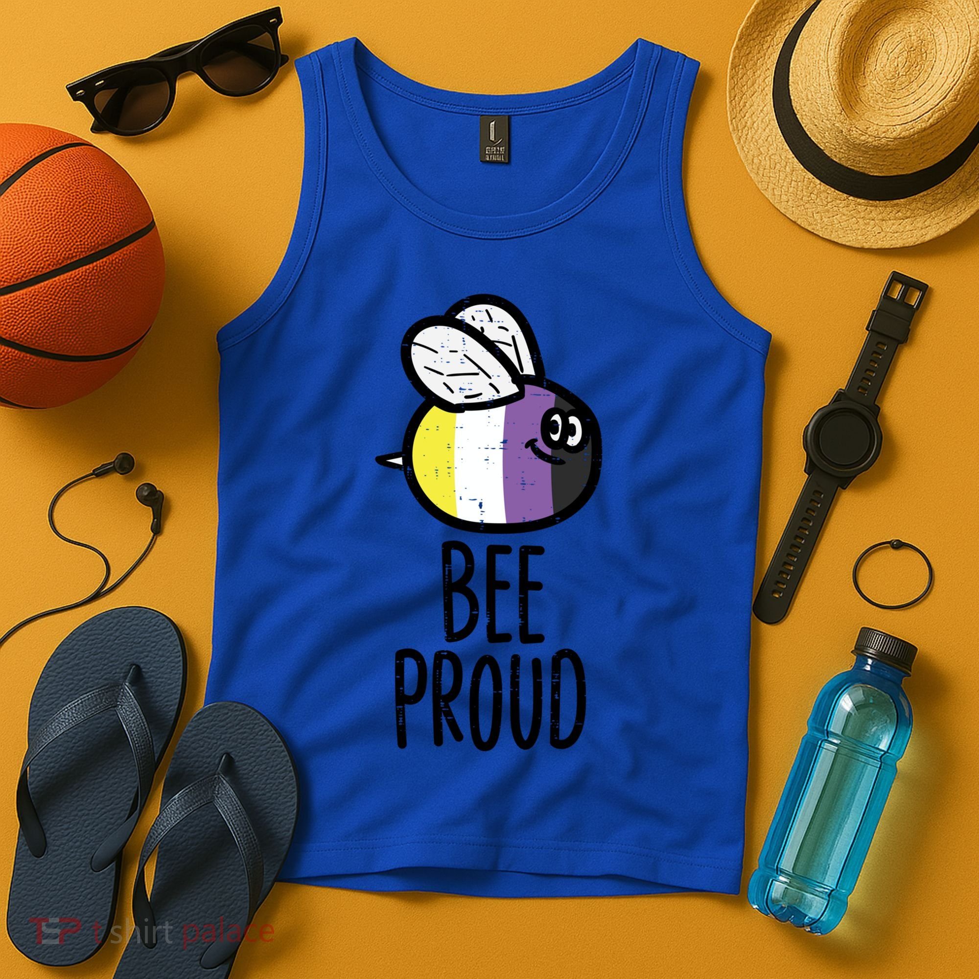Bee Proud Nonbinary Pride Non Binary Enby Nb Flag Lgbtq Funny Gift Tank Top