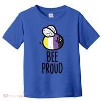 Bee Proud Nonbinary Pride Non Binary Enby Nb Flag Lgbtq Funny Gift Toddler T-Shirt thumb 0