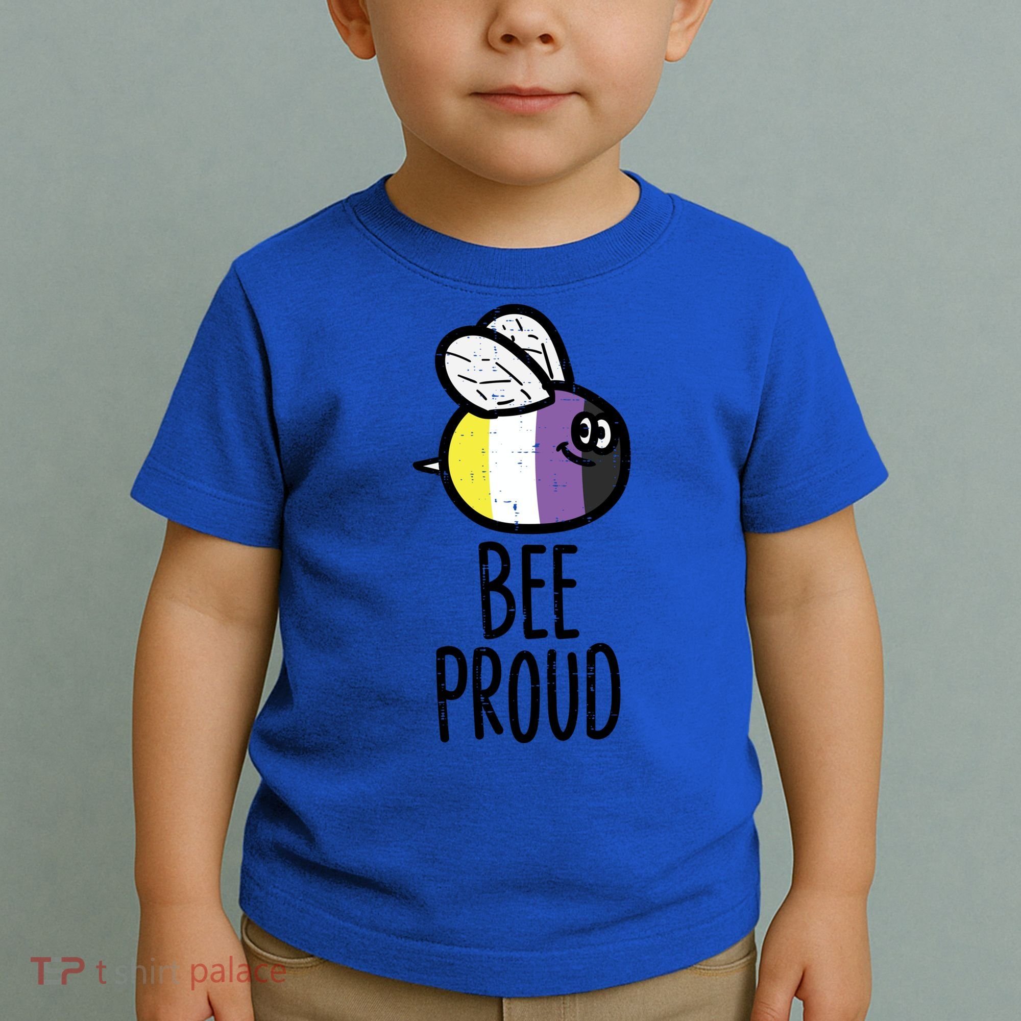 Bee Proud Nonbinary Pride Non Binary Enby Nb Flag Lgbtq Funny Gift Toddler T-Shirt