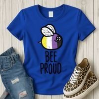 Bee Proud Nonbinary Pride Non Binary Enby Nb Flag Lgbtq Funny Gift Women's T-Shirt thumb 3