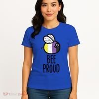 Bee Proud Nonbinary Pride Non Binary Enby Nb Flag Lgbtq Funny Gift Women's T-Shirt thumb 4
