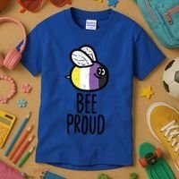 Bee Proud Nonbinary Pride Non Binary Enby Nb Flag Lgbtq Funny Gift Kids T-Shirt thumb 3