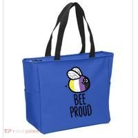 Bee Proud Nonbinary Pride Non Binary Enby Nb Flag Lgbtq Funny Gift Tote Bag thumb 2