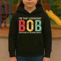Bob Personal Name First Name Funny Bob Saying Bob Meme Kids Hoodie thumb 3