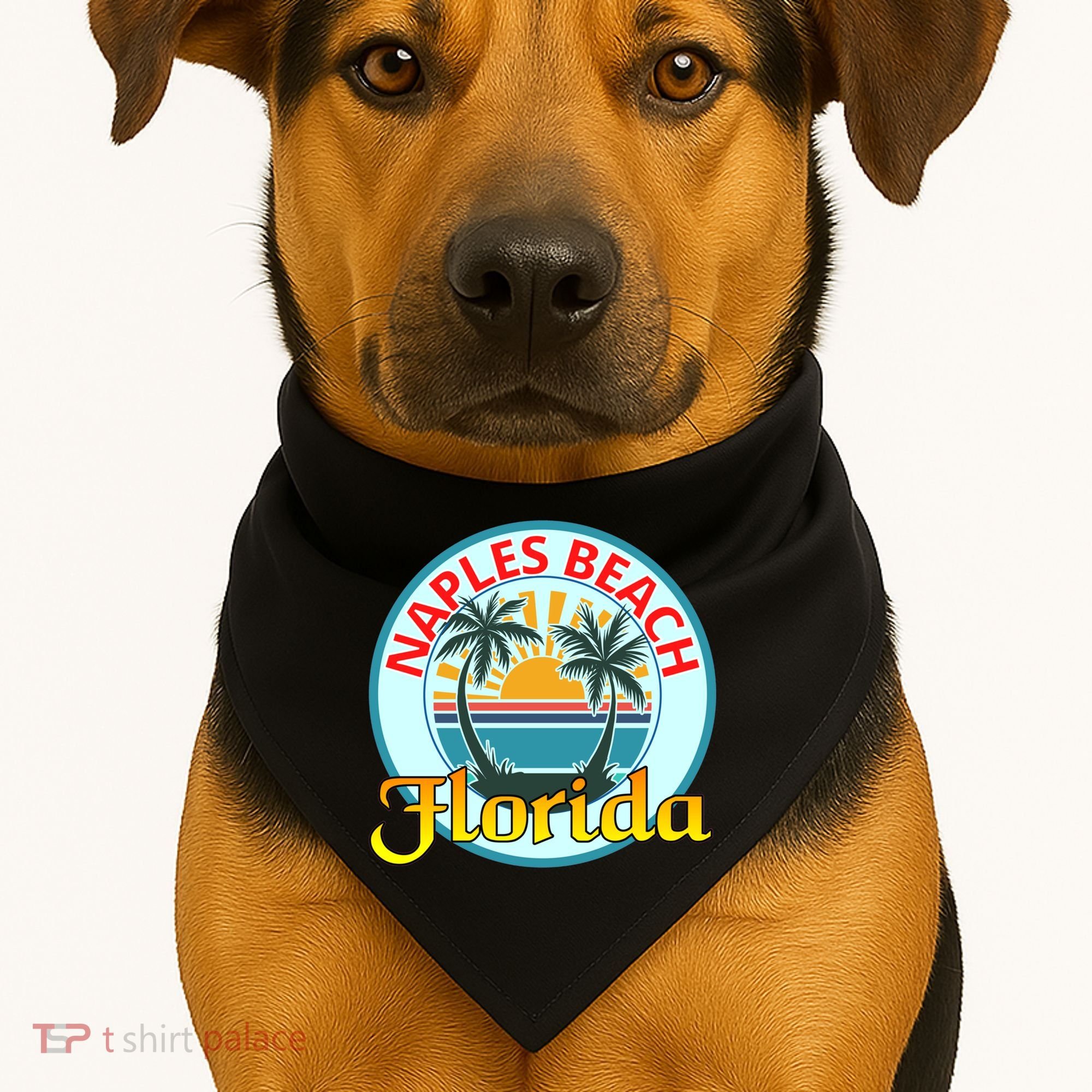 Beach Please Naples Beach Florida Beach Spring Break Gift USA-Made Doggie Bandana