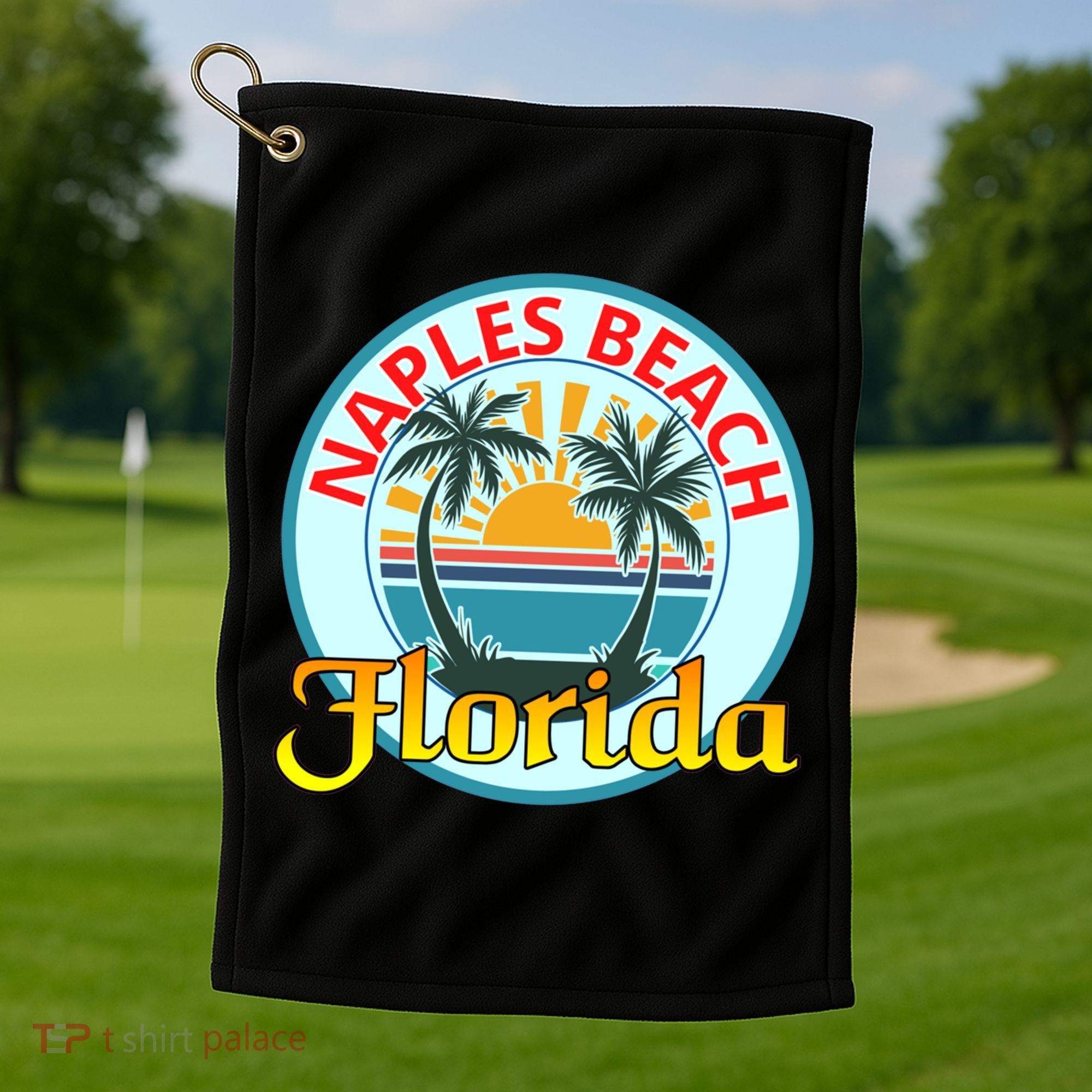 Beach Please Naples Beach Florida Beach Spring Break Gift Golf Towel