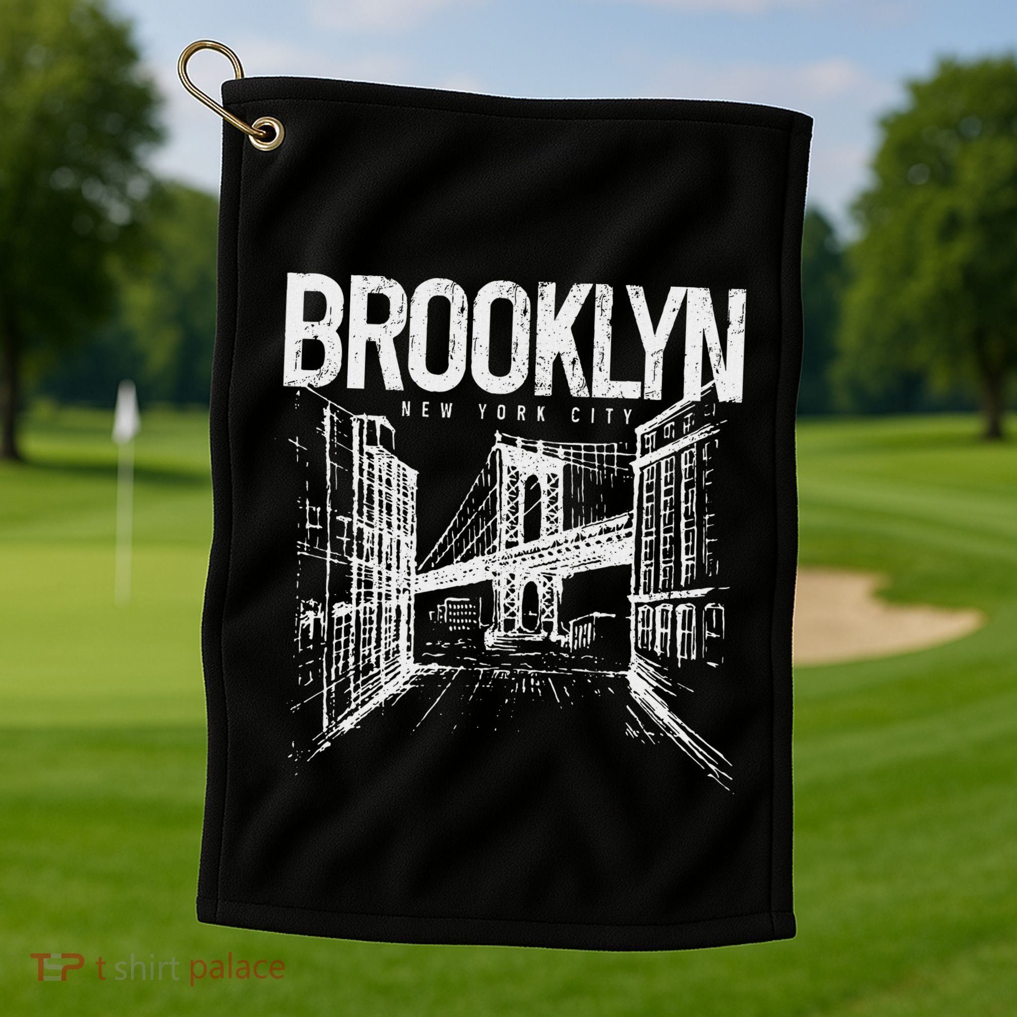Brooklyn Pride Nyc New York City Ny Brooklyn Bridge Golf Towel