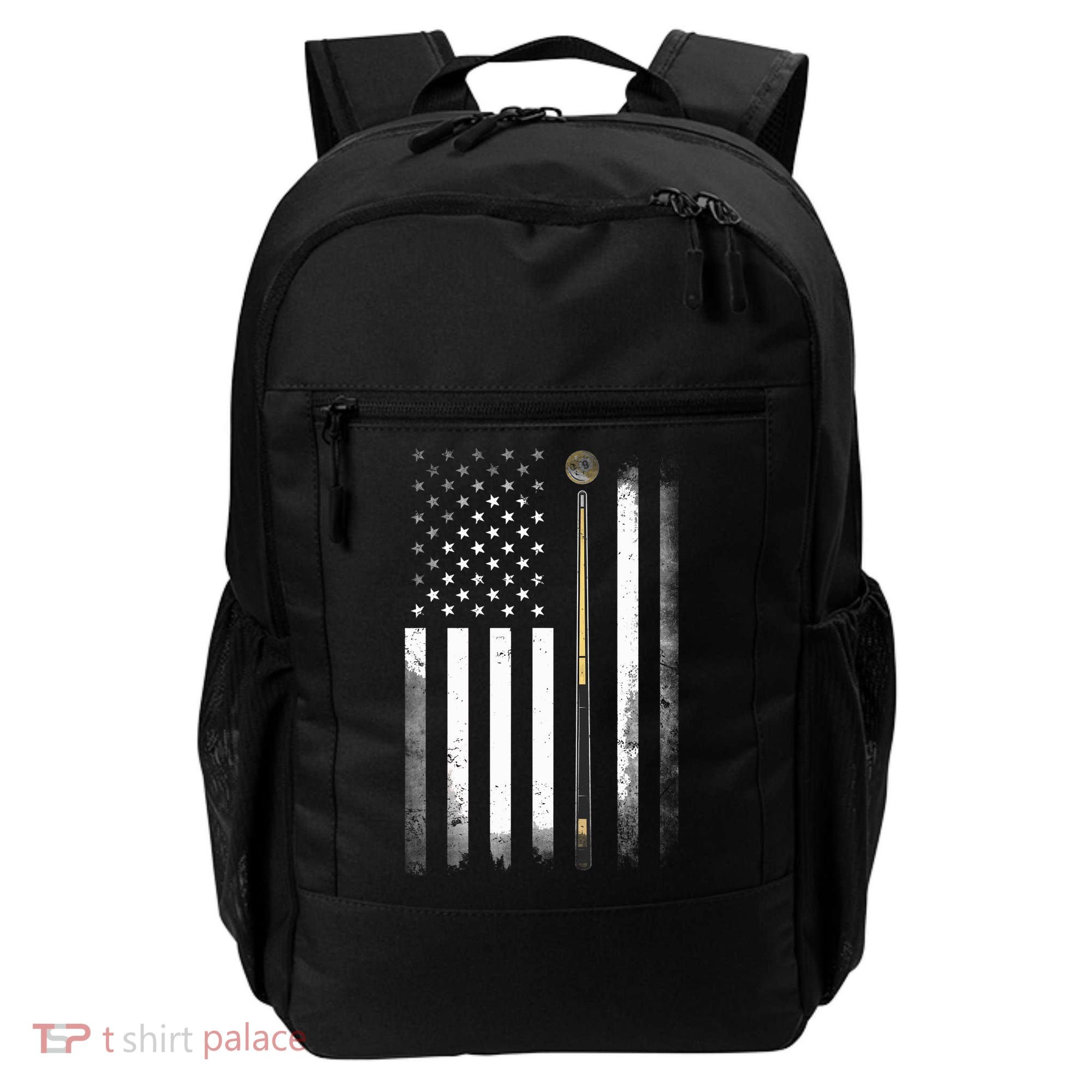 Billiards Pool Player Table USA US American Flag Backpack