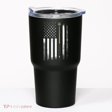 Billiards Pool Player Table USA US American Flag Tumbler