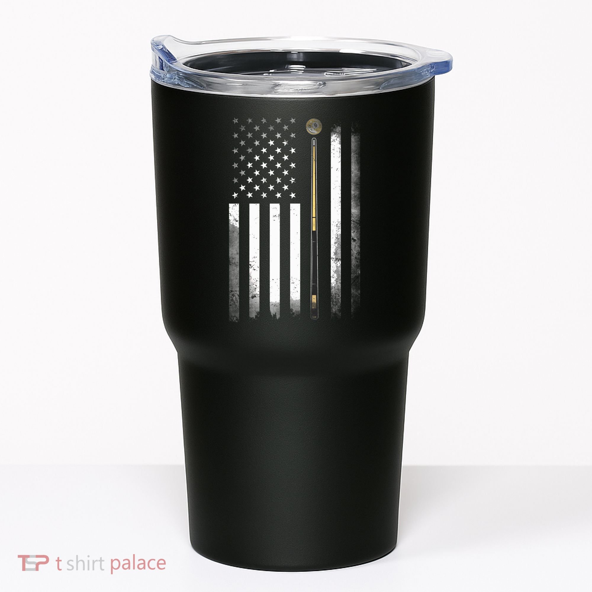 Billiards Pool Player Table USA US American Flag Tumbler