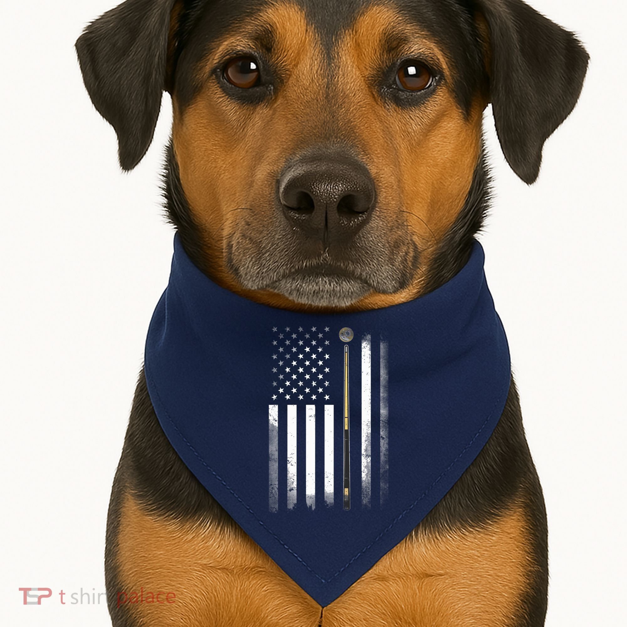 Billiards Pool Player Table USA US American Flag USA-Made Doggie Bandana