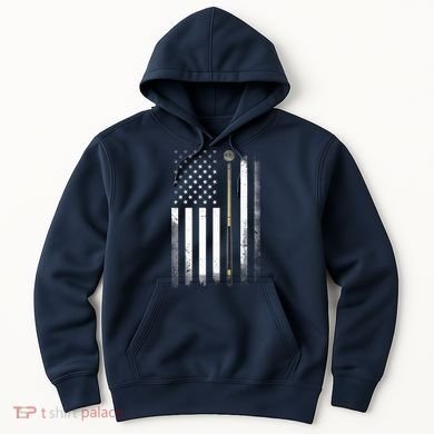 Billiards Pool Player Table USA US American Flag Hoodie