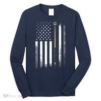 Billiards Pool Player Table USA US American Flag Long Sleeve Shirt thumb 0
