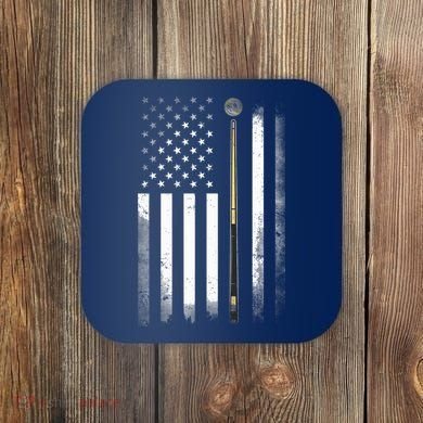 Billiards Pool Player Table USA US American Flag Coaster