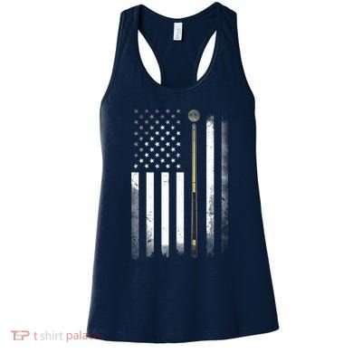 Billiards Pool Player Table USA US American Flag Women's Tank Top