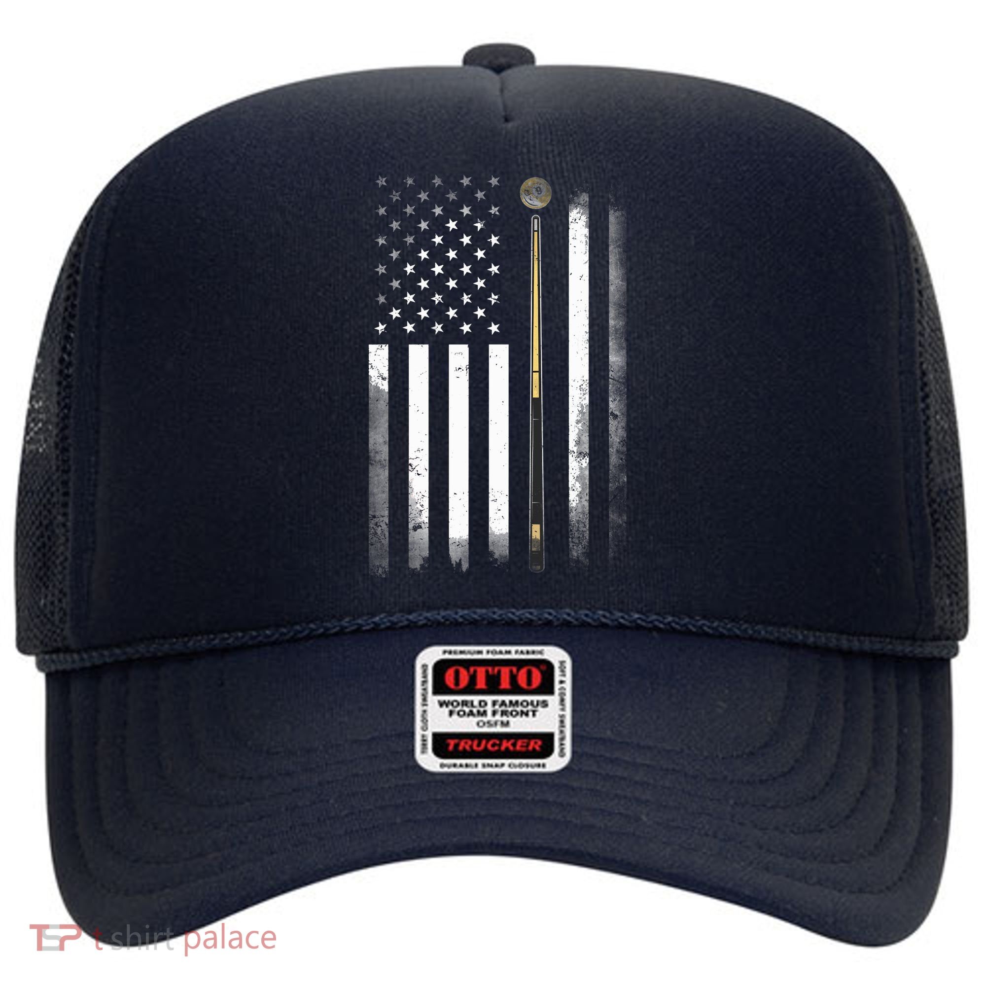 Billiards Pool Player Table USA US American Flag Hat