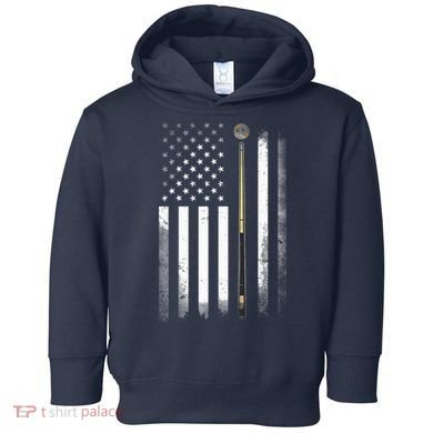 Billiards Pool Player Table USA US American Flag Toddler Hoodie