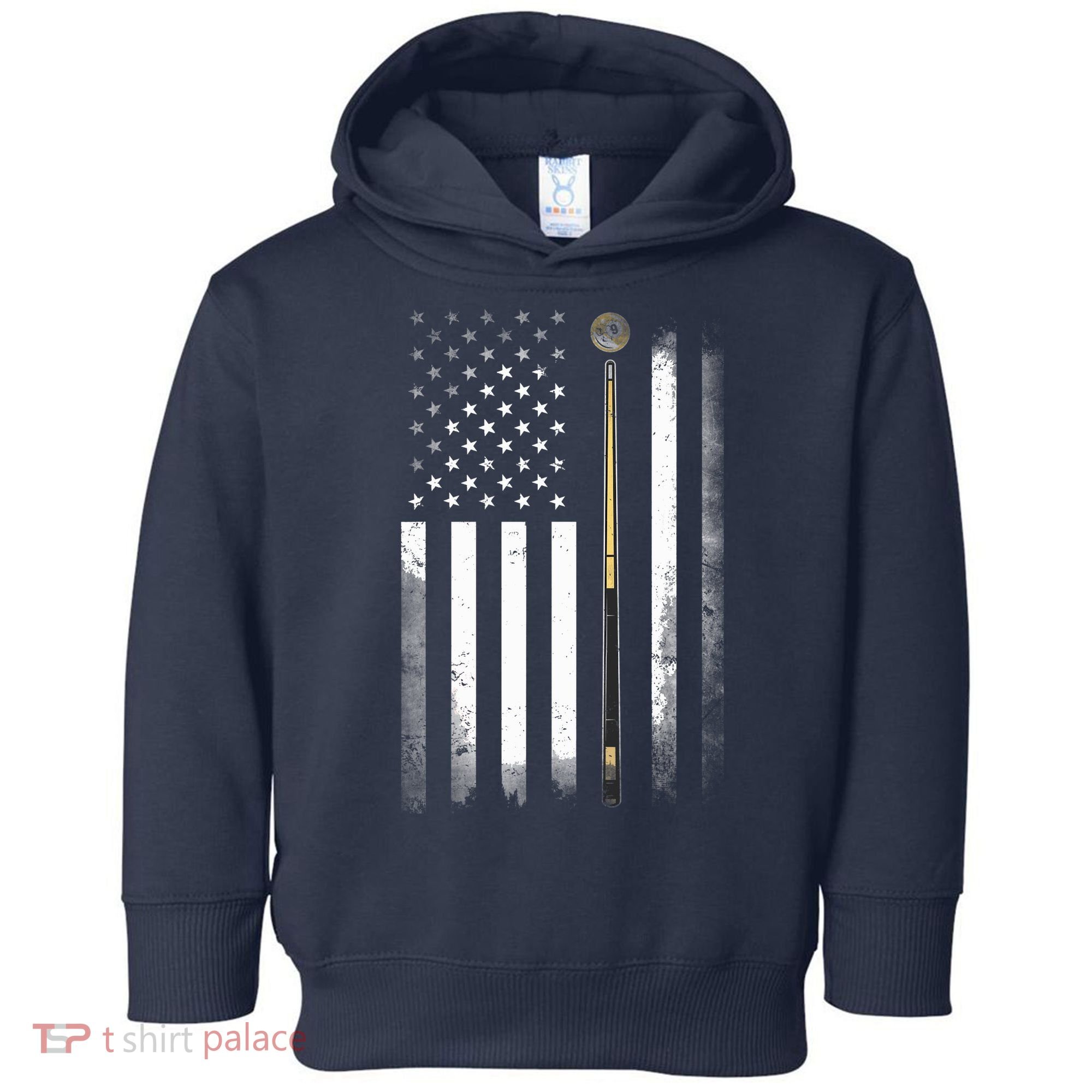 Billiards Pool Player Table USA US American Flag Toddler Hoodie