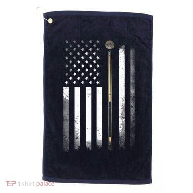 Billiards Pool Player Table USA US American Flag Golf Towel