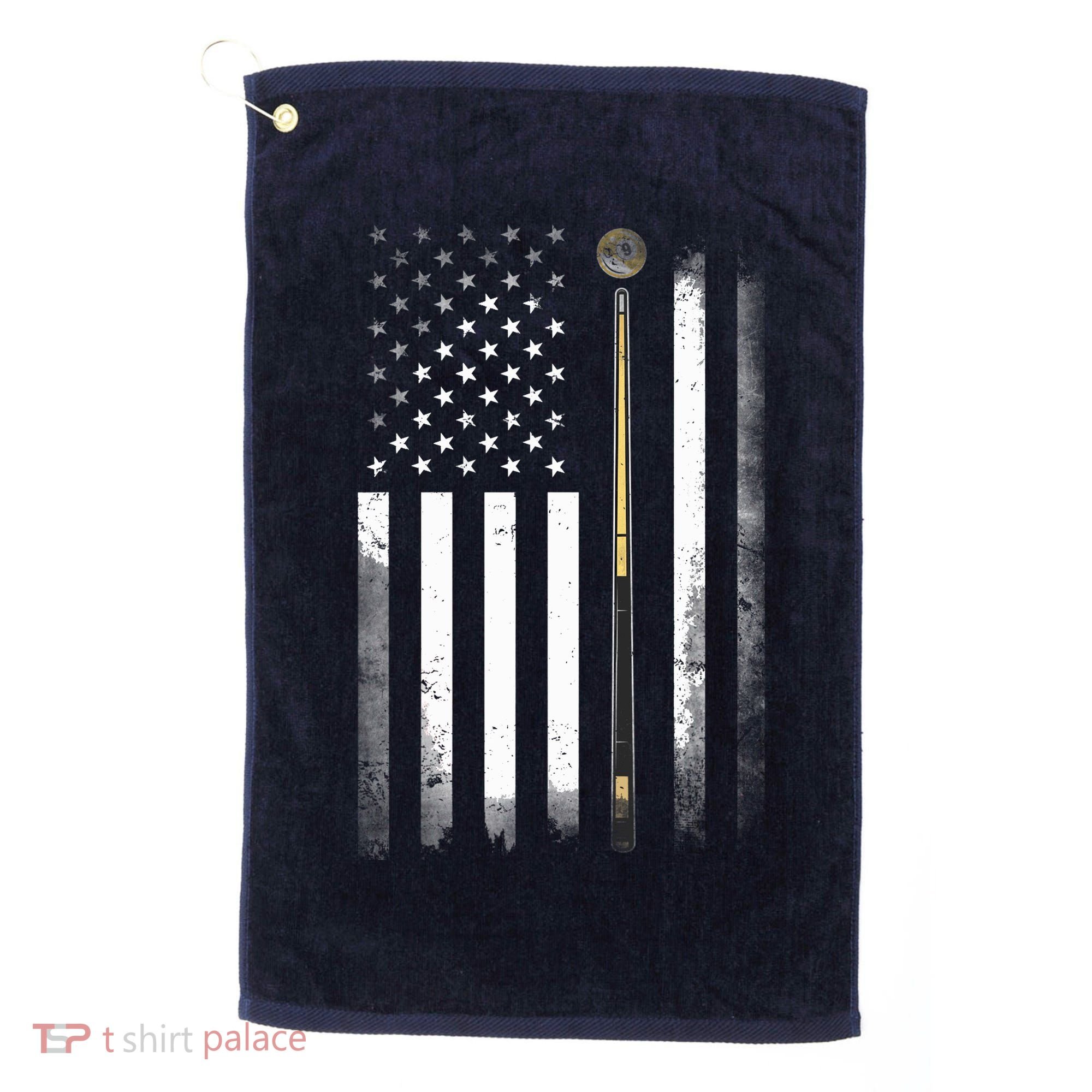 Billiards Pool Player Table USA US American Flag Golf Towel