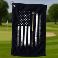Billiards Pool Player Table USA US American Flag Golf Towel thumb 1