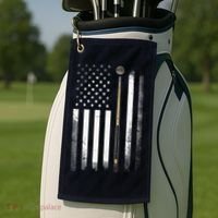 Billiards Pool Player Table USA US American Flag Golf Towel thumb 2