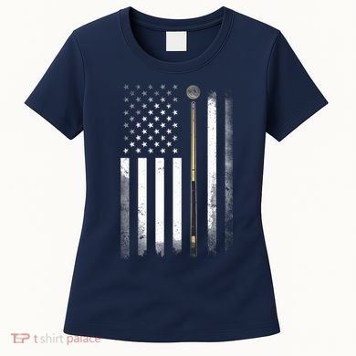 Billiards Pool Player Table USA US American Flag Women's T-Shirt