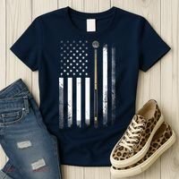 Billiards Pool Player Table USA US American Flag Women's T-Shirt thumb 3