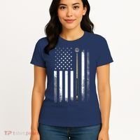 Billiards Pool Player Table USA US American Flag Women's T-Shirt thumb 4