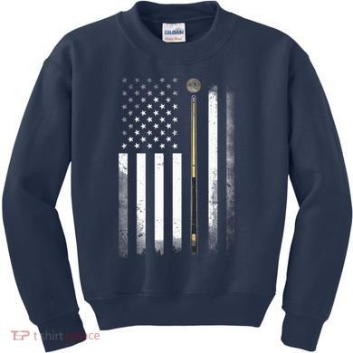 Billiards Pool Player Table USA US American Flag Kids Sweatshirt