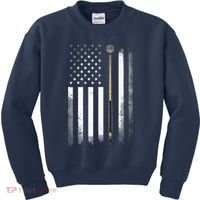 Billiards Pool Player Table USA US American Flag Kids Sweatshirt thumb 0