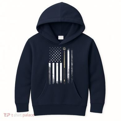Billiards Pool Player Table USA US American Flag Kids Hoodie