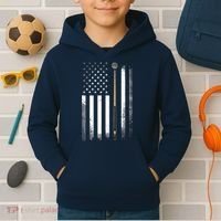 Billiards Pool Player Table USA US American Flag Kids Hoodie thumb 2