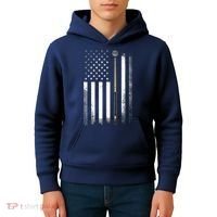 Billiards Pool Player Table USA US American Flag Kids Hoodie thumb 4