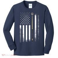 Billiards Pool Player Table USA US American Flag Kids Long Sleeve Shirt thumb 0