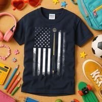 Billiards Pool Player Table USA US American Flag Kids T-Shirt thumb 3