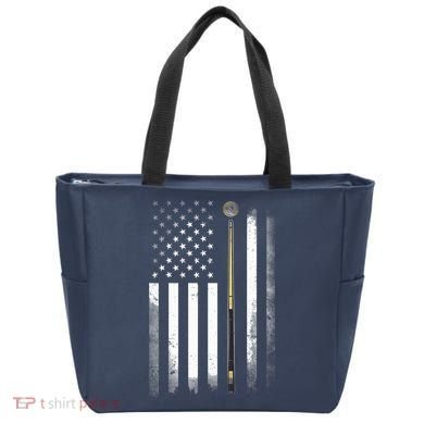 Billiards Pool Player Table USA US American Flag Tote Bag