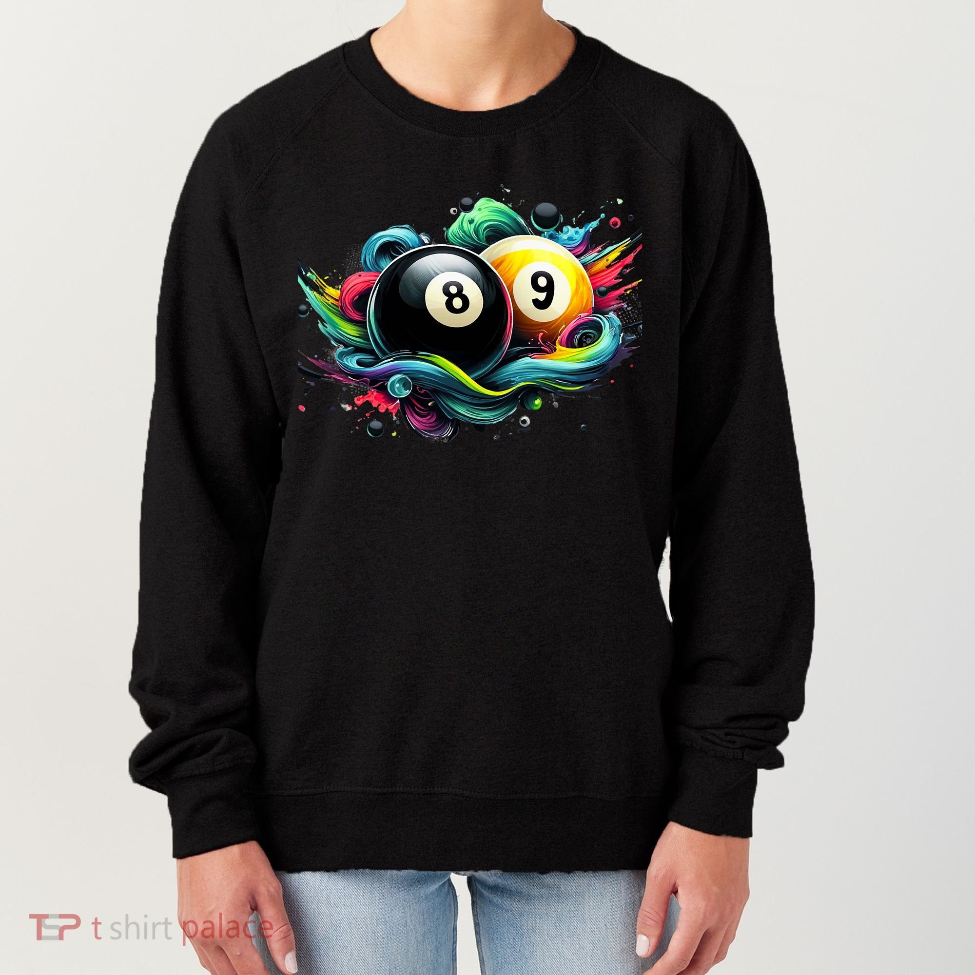 Billiards Pool Player 8 Ball 9 Ball Paint Art Billiard Balls Women's Sweatshirt