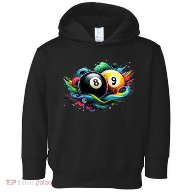 Billiards Pool Player 8 Ball 9 Ball Paint Art Billiard Balls Toddler Hoodie