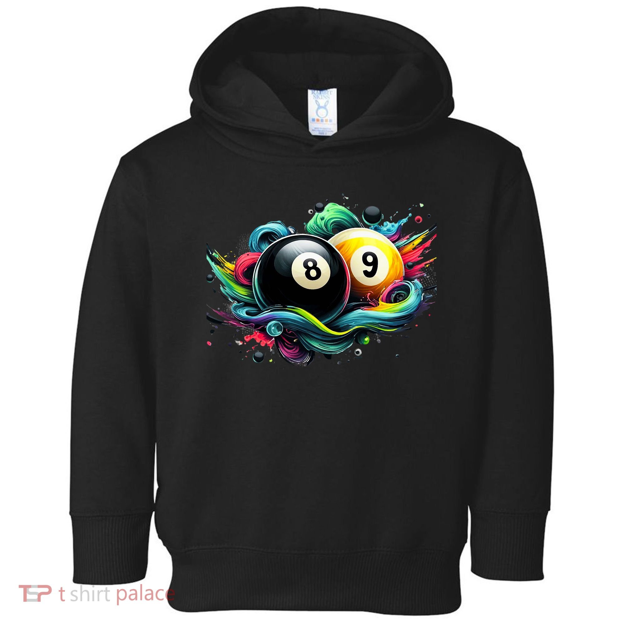 Billiards Pool Player 8 Ball 9 Ball Paint Art Billiard Balls Toddler Hoodie