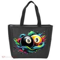 Billiards Pool Player 8 Ball 9 Ball Paint Art Billiard Balls Tote Bag thumb 0